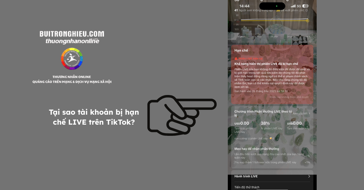 dịch vụ kháng live tiktok bị hạn chế uy tín