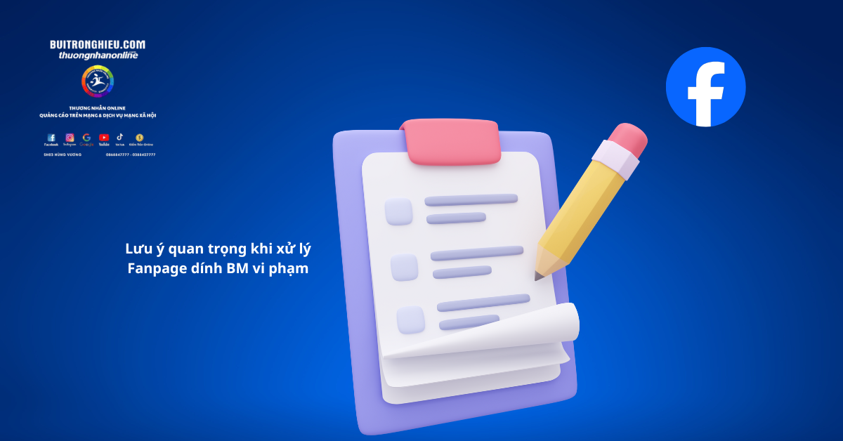 xử lý fanpage dính bussiness manager vi phạm