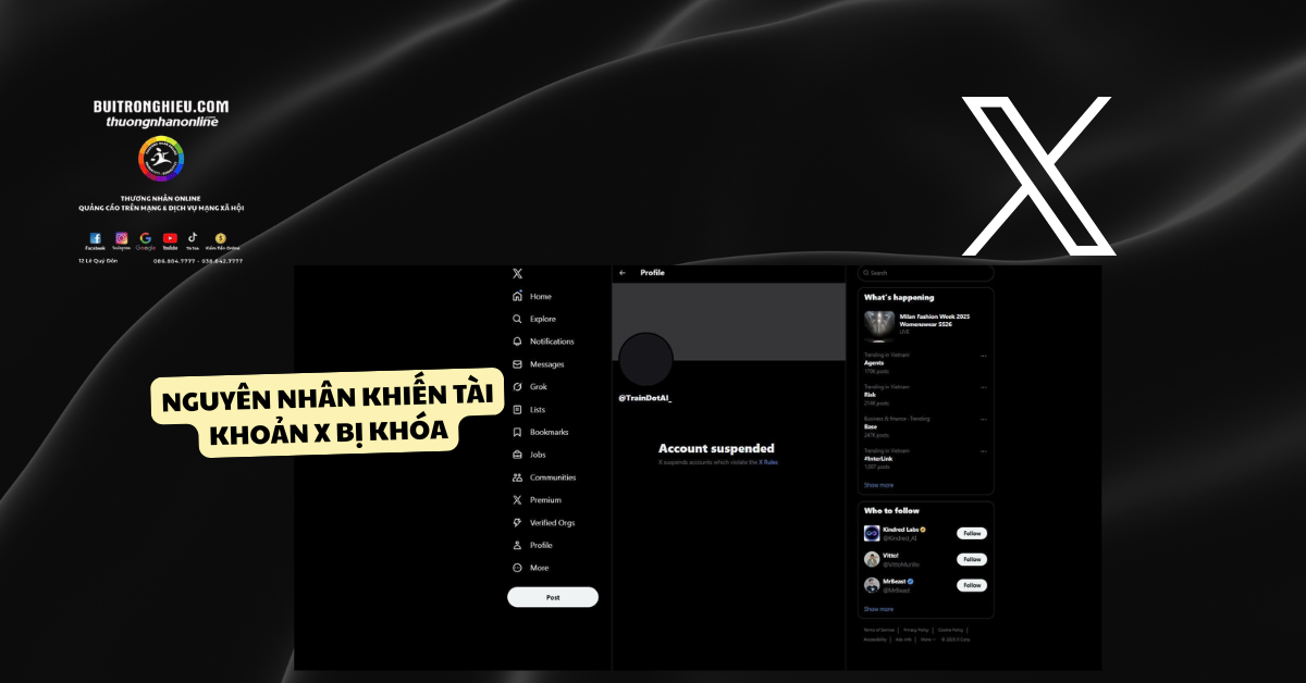 dịch vụ mở khóa tài khoản x bị khóa uy tín