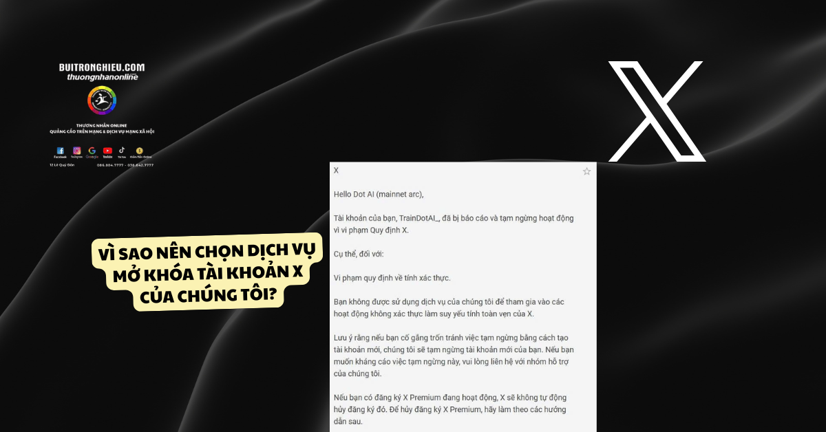 dịch vụ mở khóa tài khoản x bị khóa nhanh chóng