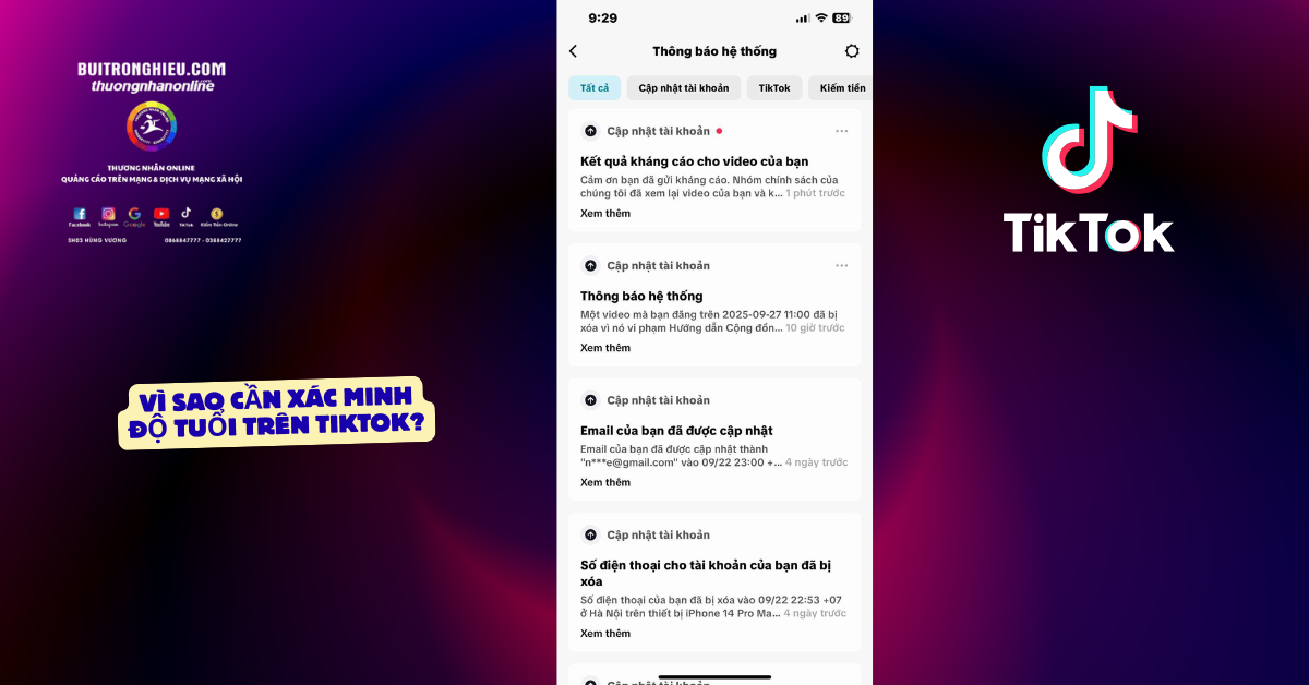 xác minh độ tuổi trên tiktok 2025