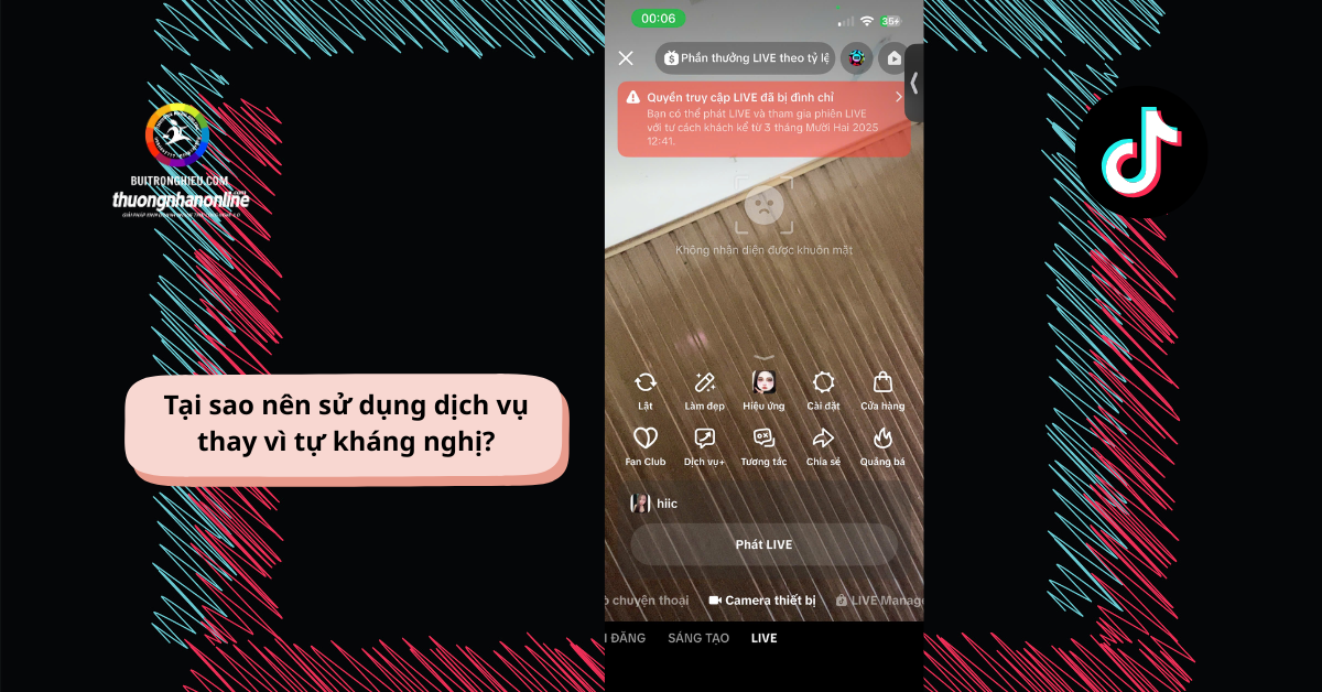 dịch vụ khôi phục quyền live tiktok bị đình chỉ nhanh chóng
