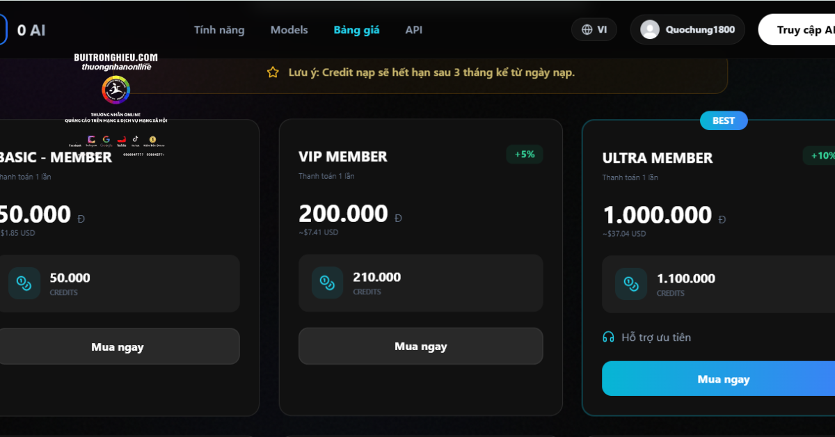 mua tool tạo video ai giá rẻ
