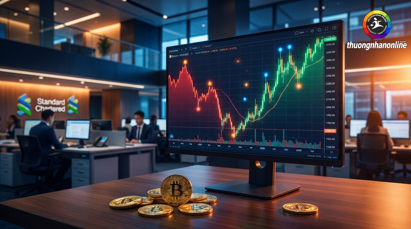 Biểu đồ Bitcoin và dự báo của Standard Chartered
