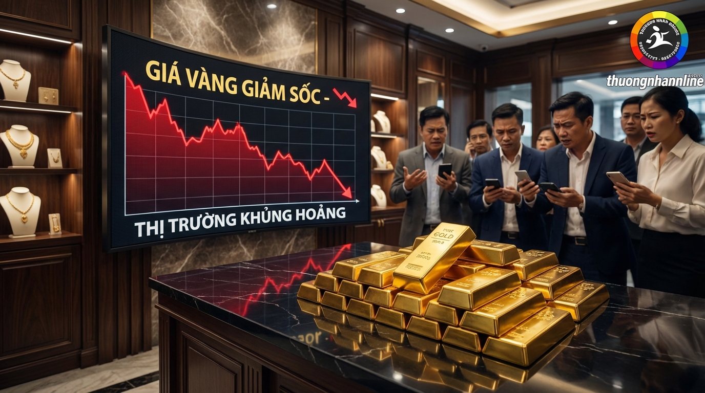 Giá vàng SJC lao dốc kỷ lục năm 2026