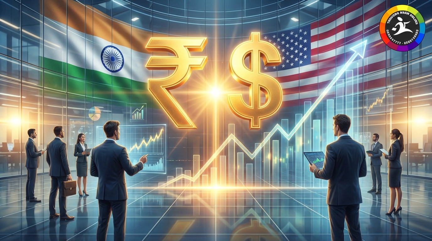 Biểu đồ đồng Rupee Ấn Độ tăng trưởng mạnh mẽ sau thỏa thuận thương mại với Mỹ