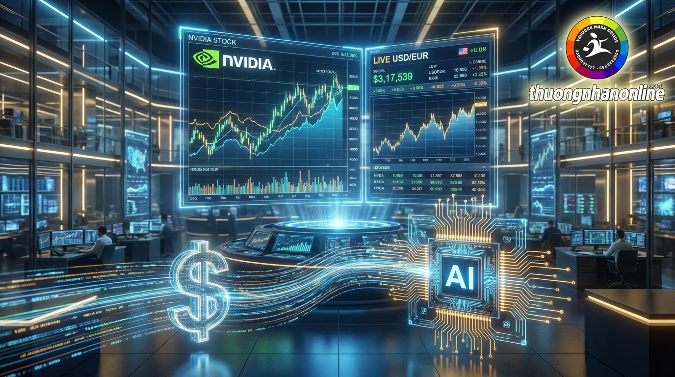 Đồng USD và biểu đồ tài chính Nvidia
