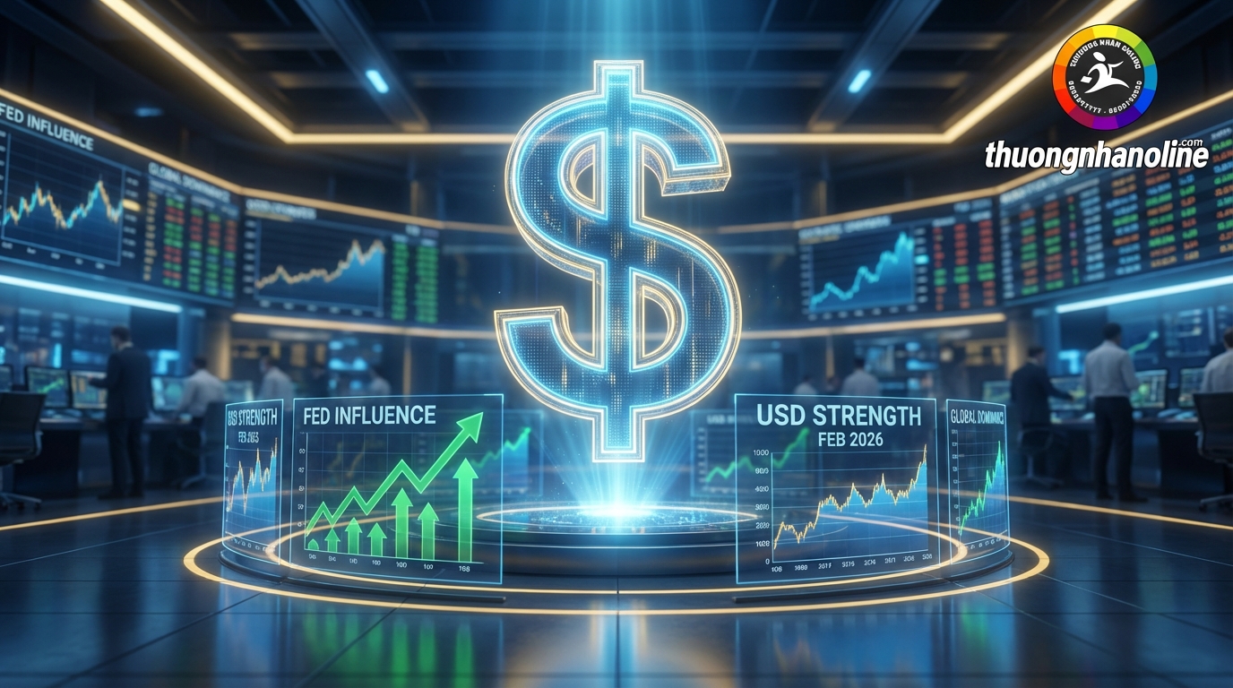 Biểu đồ đồng USD tăng trưởng mạnh trong tháng 2 năm 2026 dưới tác động từ Fed