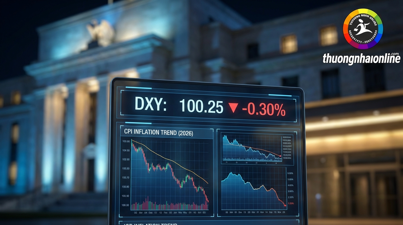 Biểu đồ đồng USD và biểu tượng Cục Dự trữ Liên bang Mỹ Fed