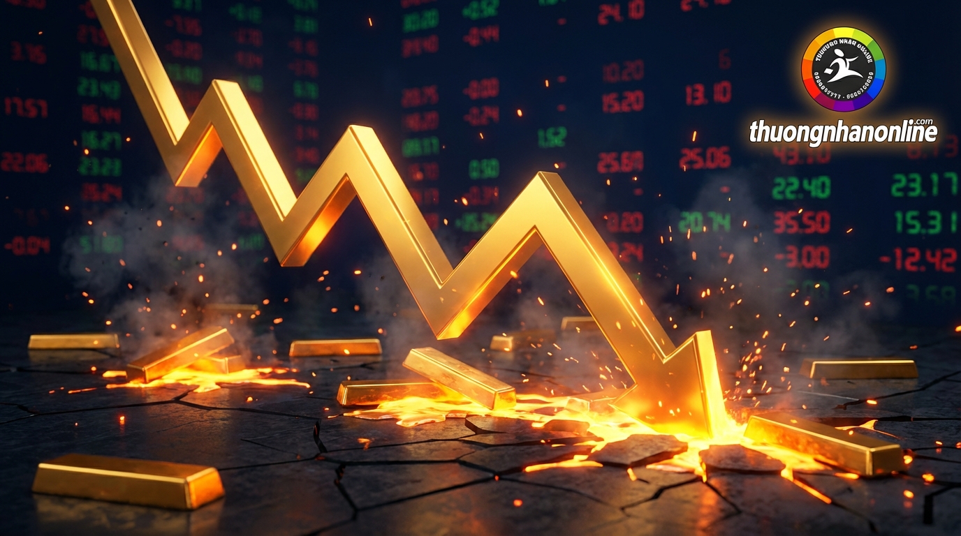 Giá vàng thế giới lao dốc thẳng đứng mất 190 USD