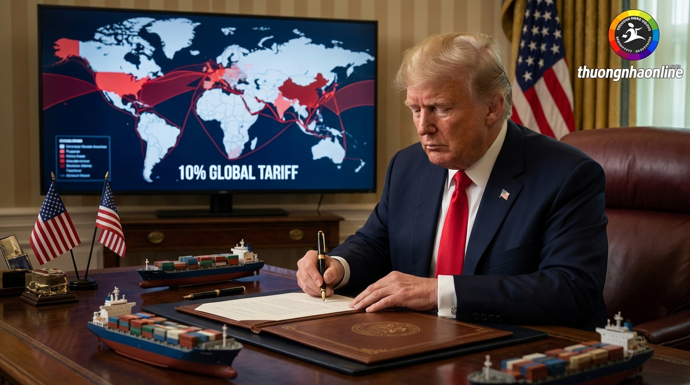 Tổng thống Trump và sắc lệnh thuế quan 10% toàn cầu