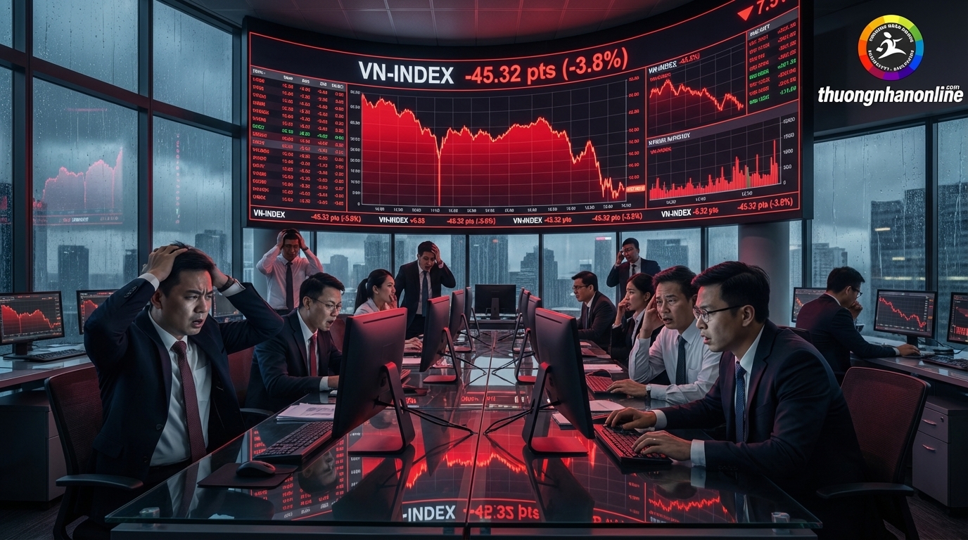 Thị trường chứng khoán Việt Nam lao dốc mạnh