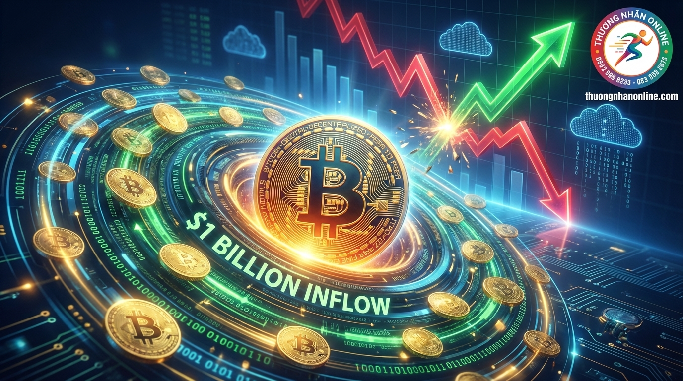 Dòng tiền tiền điện tử hồi sinh mạnh mẽ với 1 tỷ USD