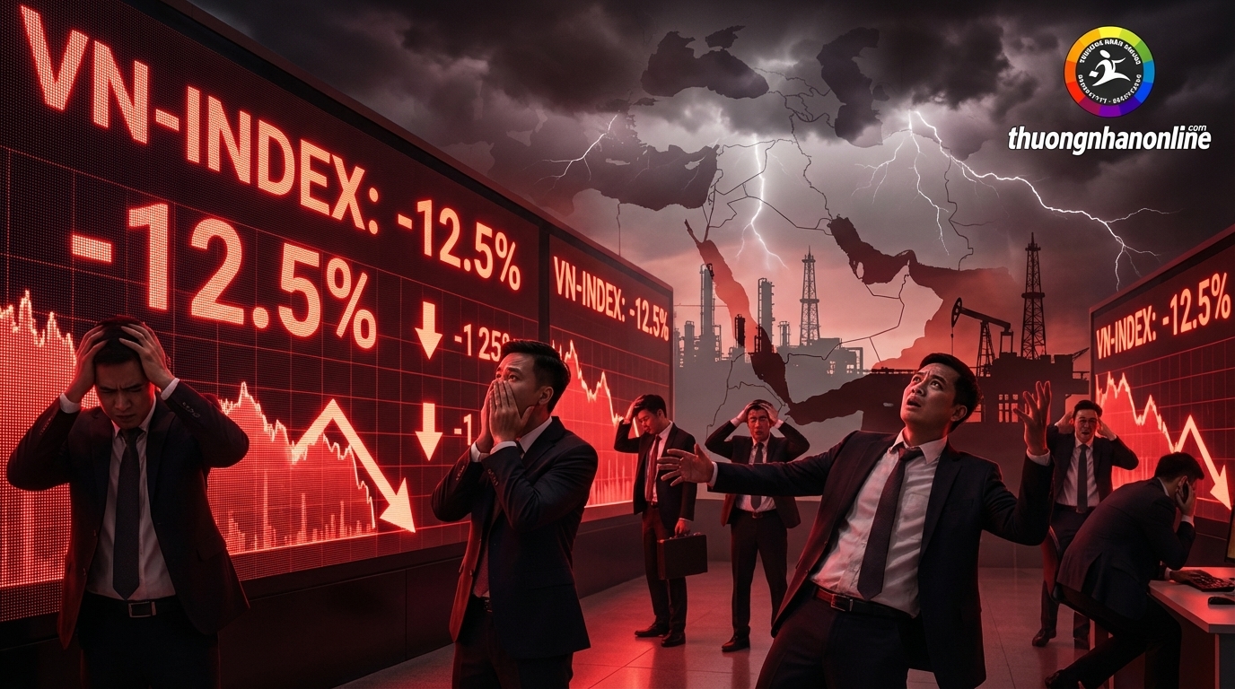 Thị trường chứng khoán VN-Index giảm điểm kỷ lục do xung đột Trung Đông