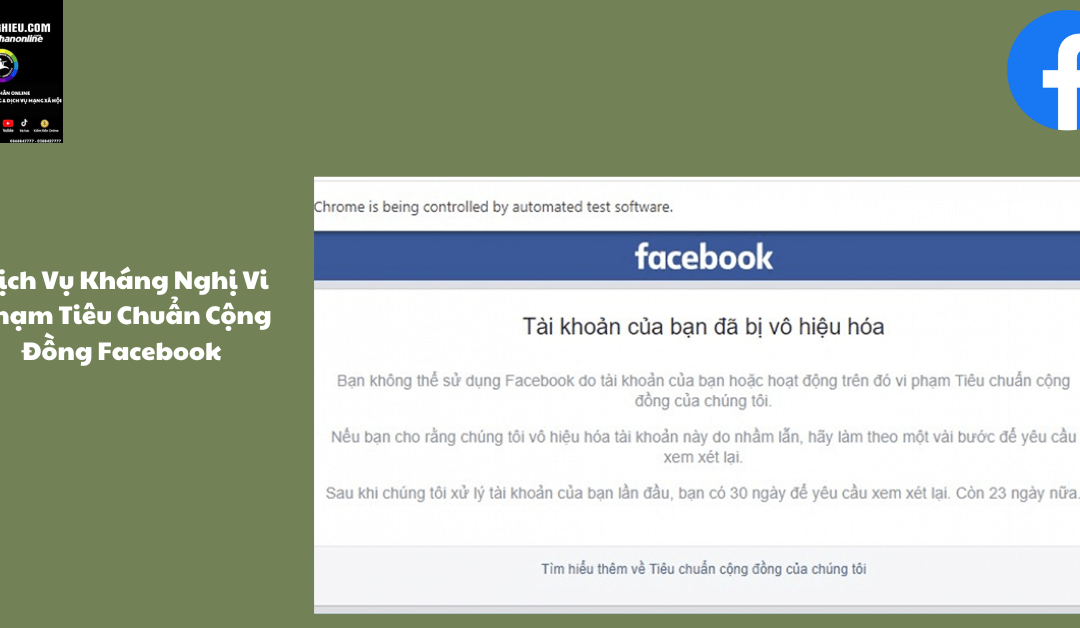 dịch vụ kháng nghị vi phạm tiêu chuẩn cộng đồng Facebook là gì?