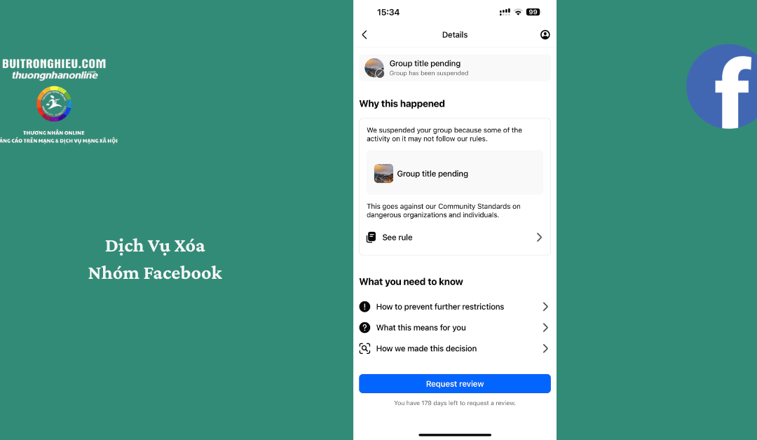dịch vụ xóa nhóm facebook