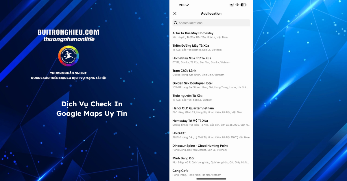 Schec Map Dịch Vụ Check In Google Maps Uy Tín - Bùi Trọng Hiếu