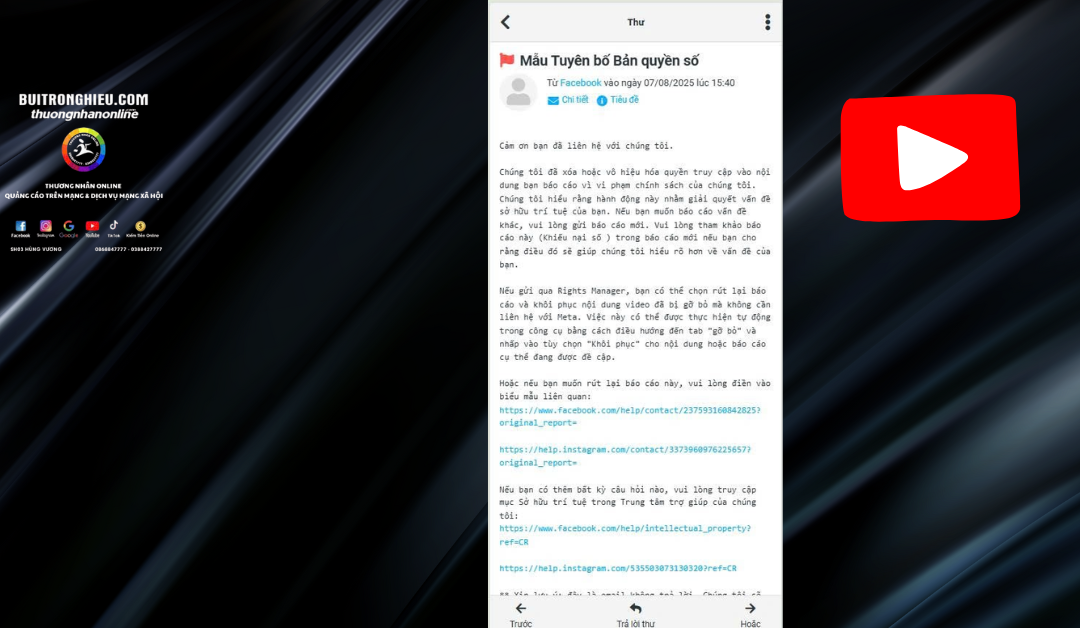 dịch vụ xóa post youtube uy tín
