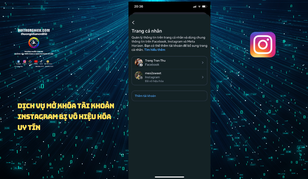 dịch vụ mở khóa tài khoản instagram bị vô hiệu hóa uy tín