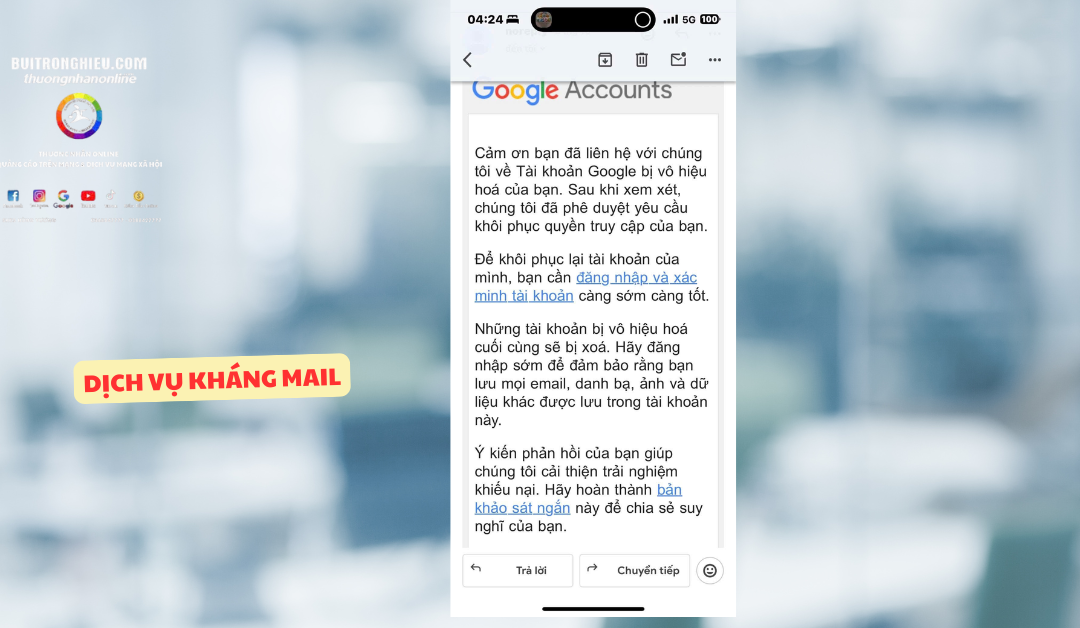 dịch vụ kháng mail