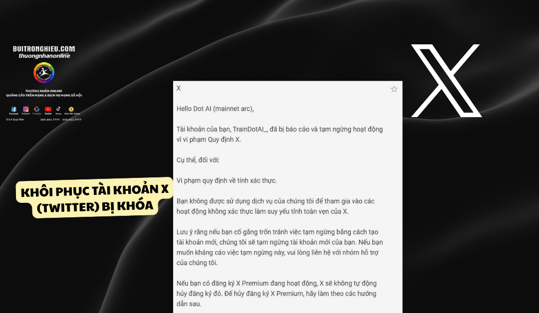 khôi phục tài khoản x