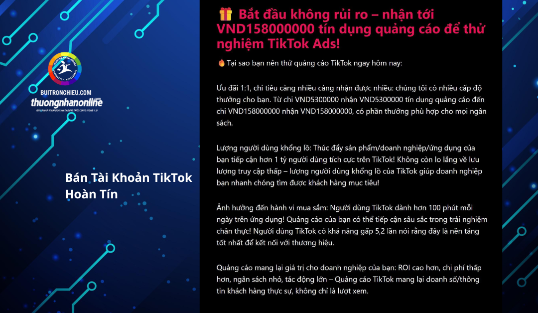 Bán Tài Khoản TikTok Hoàn Tín Uy Tín – Quảng Cáo Hiệu Quả, An Toàn