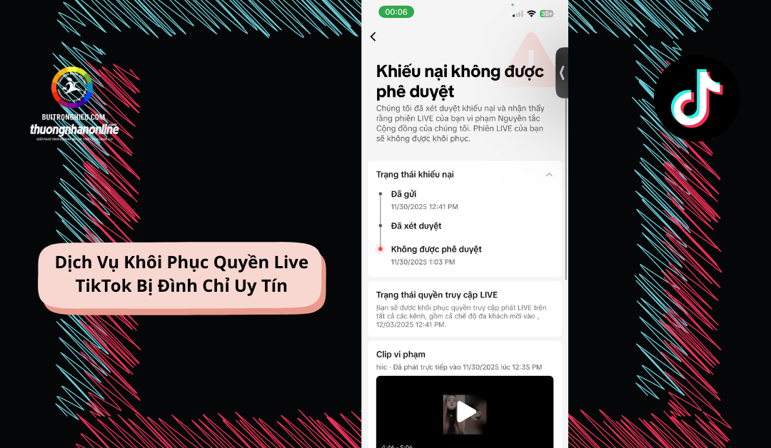 Dịch Vụ Khôi Phục Quyền Live TikTok Bị Đình Chỉ Uy Tín