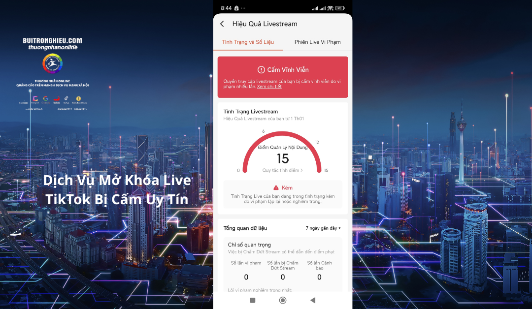 dịch vụ mở khóa live tiktok bị cấm